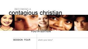 BECOMING A contagious christian YOUTH EDITION SESSION FOUR
