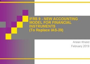 New accounting model