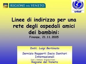 Linee di indirizzo per una rete degli ospedali