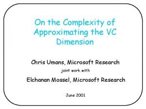 Vc complexity