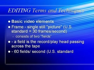 Video editing terms