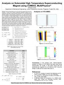 1 Analysis on Solenoidal High Temperature Superconducting Magnet