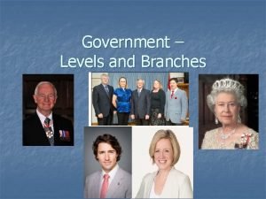Government Levels and Branches Each Level of Government