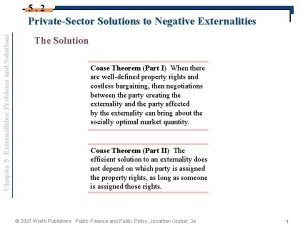 Externalities problems and solutions