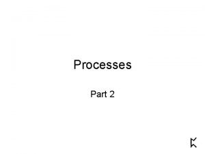 Processes Part 2 Processes Part 2 In the