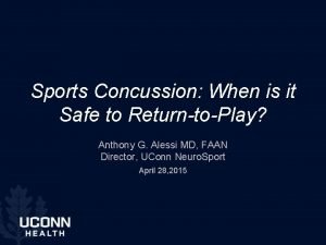 Sports Concussion When is it Safe to ReturntoPlay