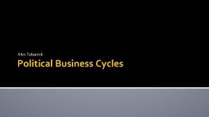 Alex Tabarrok Political Business Cycles Opportunistic P 0