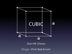 CUBIC Qian HE Steve CS 577 Prof Bob