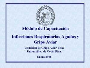 Mdulo de Capacitacin Infecciones Respiratorias Agudas y Gripe