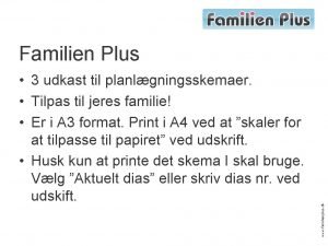 Ugeplan familie skabelon