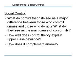 Social control theory definition