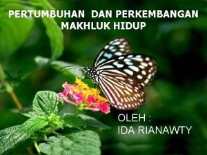 PERTUMBUHAN DAN PERKEMBANGAN MAKHLUK HIDUP OLEH IDA RIANAWTY