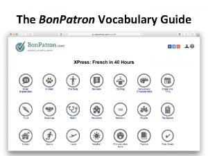 The Bon Patron Vocabulary Guide The Bon Patron