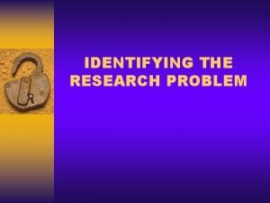 Definition of the problem in research