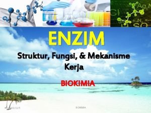 ENZIM Struktur Fungsi Mekanisme Kerja BIOKIMIA 2020125 BIOKIMIA