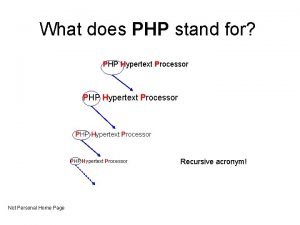 Php hypertext processor