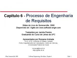 Captulo 6 Processo de Engenharia de Requisitos Slides