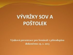 VVRKY SOV A POTOLEK Vukov prezentace pro Semin