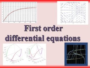 What is a first order equation
