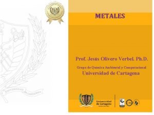 METALES Prof Jess Olivero Verbel Ph D Grupo