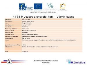 41 53 H Jezdec a chovatel kon Vcvik