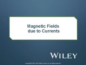 Magnetic Fields due to Currents Copyright 2014 John