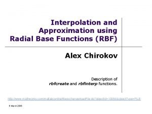 Radial basis function interpolation matlab