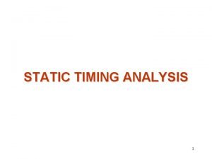 Static timing analysis examples