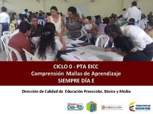 CICLO 0 PTA EICC Comprensin Mallas de Aprendizaje