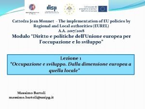 Cattedra Jean Monnet The implementation of EU policies