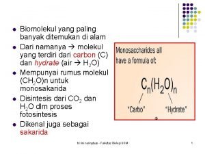 l l l Biomolekul yang paling banyak ditemukan