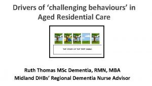 Drivers of challenging behaviours in Aged Residential Care