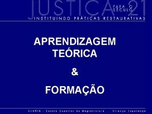 APRENDIZAGEM TERICA FORMAO NCLEO DE ESTUDOS E PESQUISAS