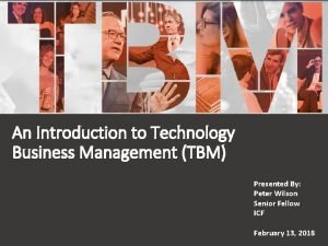 Technology business management (tbm)