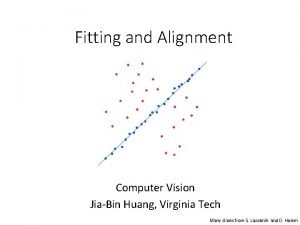 Fitting and Alignment Computer Vision JiaBin Huang Virginia