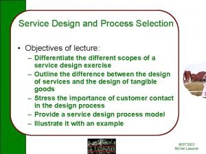 Service design process example