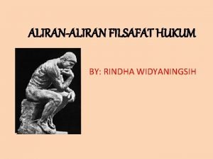 ALIRANALIRAN FILSAFAT HUKUM BY RINDHA WIDYANINGSIH HUKUM ALAM