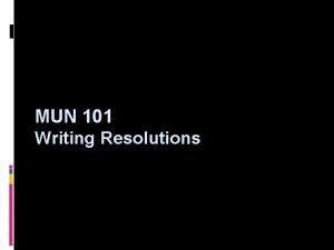 How to write a resolution mun