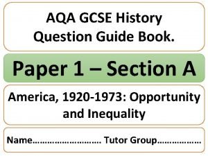Gcse history paper 1