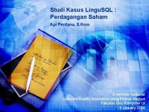 Studi Kasus Lingu SQL Perdagangan Saham Api Perdana