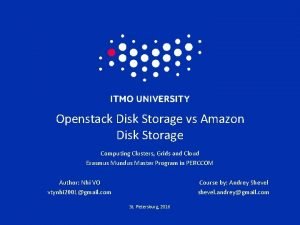 Openstack Disk Storage vs Amazon Disk Storage Computing