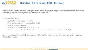 Objective and key results template