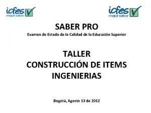 SABER PRO Examen de Estado de la Calidad