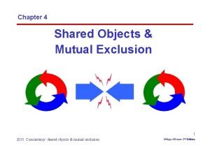 Chapter 4 Shared Objects Mutual Exclusion 1 2015