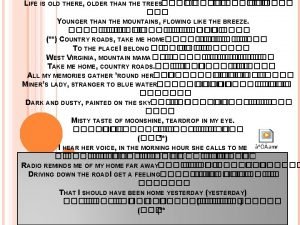 Life is older older than the trees Life is older older than the trees