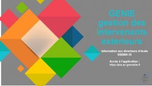 GENIE gestion des intervenants exterieurs Information aux directeurs