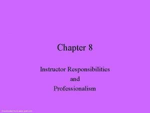 Instructor responsibilities and professionalism lesson plan
