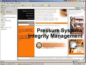 Pressure Systems Integrity Management 1 Furmanite Confidential 1904