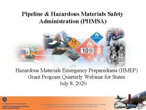 Pipeline and hazardous materials administration
