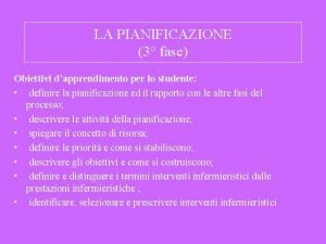 Pianificazione per obiettivi